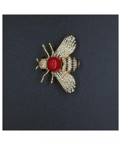 Honey Bee Brooches Crystal Insect Themed Bee Brooch Animal Fashion Shell Pearl Brooch Pin Gold Tone Red pearl $8.39 Bracelets