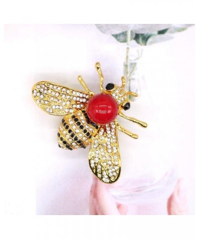 Honey Bee Brooches Crystal Insect Themed Bee Brooch Animal Fashion Shell Pearl Brooch Pin Gold Tone Red pearl $8.39 Bracelets