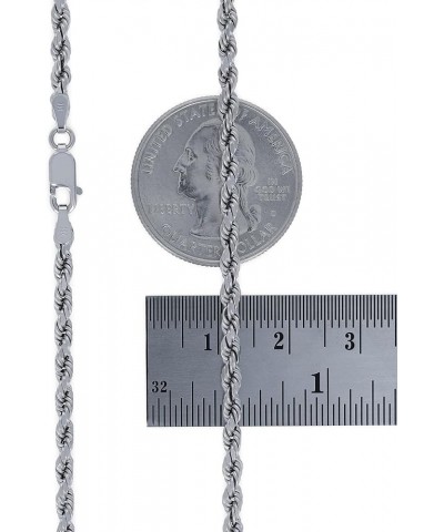 14k White Gold 3mm Rope Chain Diamond Cut Necklace, Mens Womens Jewelry 16" 18" 20" 22" 24" 26" 28" 30 20 $150.08 Men's Jewelry