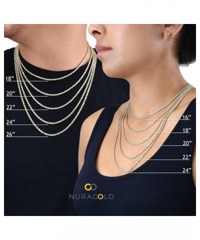 14k White Gold 3mm Rope Chain Diamond Cut Necklace, Mens Womens Jewelry 16" 18" 20" 22" 24" 26" 28" 30 20 $150.08 Men's Jewelry