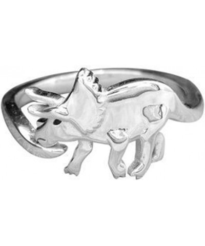 Dinosaur Rings, 4pcs Cute Tyrannosaurus and Triceratops Adjustable Rings,Animal Jewelry, Jurassic Era Dinosaur Ring for Men W...