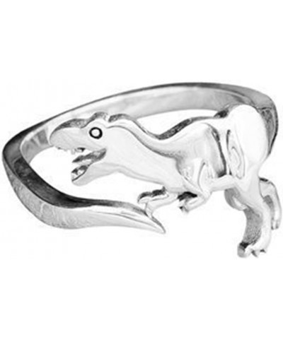 Dinosaur Rings, 4pcs Cute Tyrannosaurus and Triceratops Adjustable Rings,Animal Jewelry, Jurassic Era Dinosaur Ring for Men W...