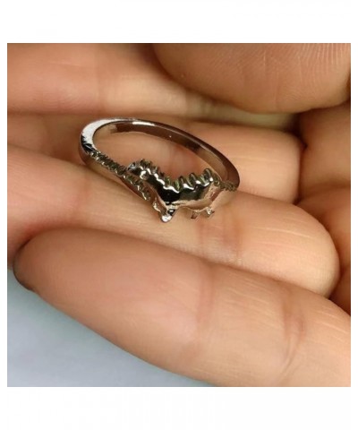 Dinosaur Rings, 4pcs Cute Tyrannosaurus and Triceratops Adjustable Rings,Animal Jewelry, Jurassic Era Dinosaur Ring for Men W...