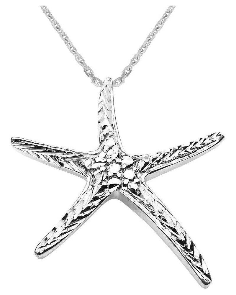 Starfish Pendant Necklace in Sterling Silver $15.59 Necklaces