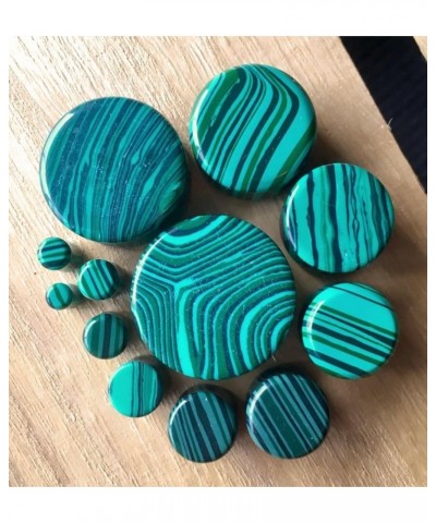 PAIR of Synthetic Green Malachite Organic Stone Plugs Gauges - up to 38mm available! 6g (4mm) $11.70 Body Jewelry