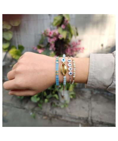 Women TILA Beaded Bracelet Handmade Stack Friendship Stretch Bracelets Candy Colors Strand Link Bracelets 08L $10.39 Bracelets