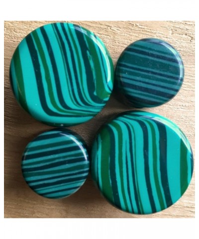 PAIR of Synthetic Green Malachite Organic Stone Plugs Gauges - up to 38mm available! 6g (4mm) $11.70 Body Jewelry