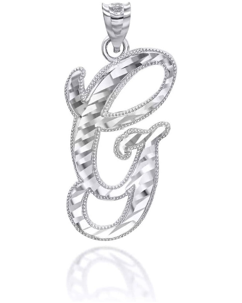 .925 Sterling Silver Fine Dangling Cursive Initial A-Z Charm Pendant - Choice of Initial Letter Letter G Initial Charm $13.74...