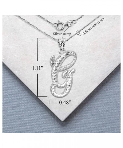 .925 Sterling Silver Fine Dangling Cursive Initial A-Z Charm Pendant - Choice of Initial Letter Letter G Initial Charm $13.74...