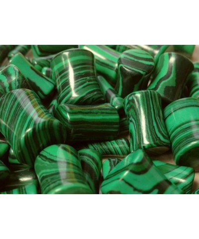 PAIR of Synthetic Green Malachite Organic Stone Plugs Gauges - up to 38mm available! 6g (4mm) $11.70 Body Jewelry