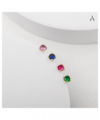 Allure Women 9 Ct Yellow Gold Synthetic Gemstone Stud Earrings Simulated Amethyst $34.19 Earrings