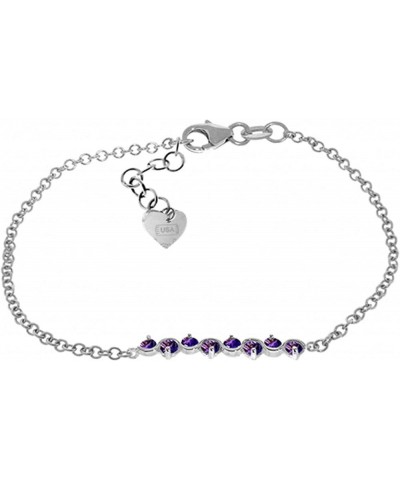 14k Solid White Gold Bracelet 1.55 ct Natural Amethyst 8.5 Inches $248.00 Bracelets