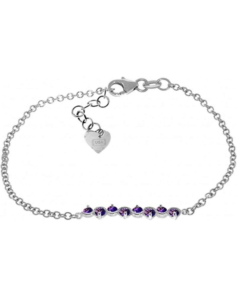 14k Solid White Gold Bracelet 1.55 ct Natural Amethyst 8.5 Inches $248.00 Bracelets