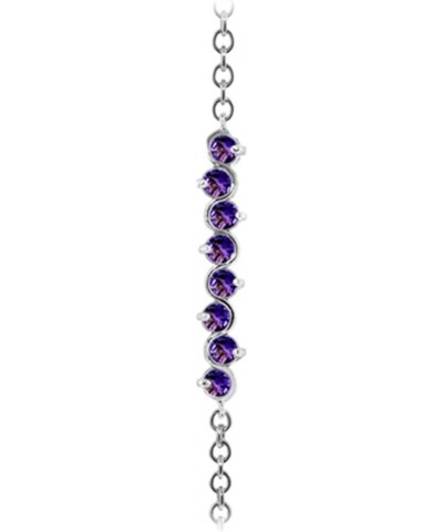 14k Solid White Gold Bracelet 1.55 ct Natural Amethyst 8.5 Inches $248.00 Bracelets