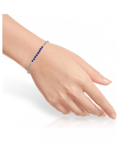 14k Solid White Gold Bracelet 1.55 ct Natural Amethyst 8.5 Inches $248.00 Bracelets