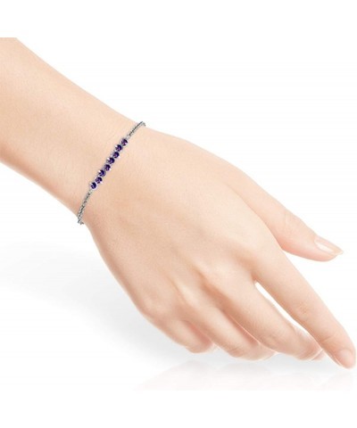 14k Solid White Gold Bracelet 1.55 ct Natural Amethyst 8.5 Inches $248.00 Bracelets