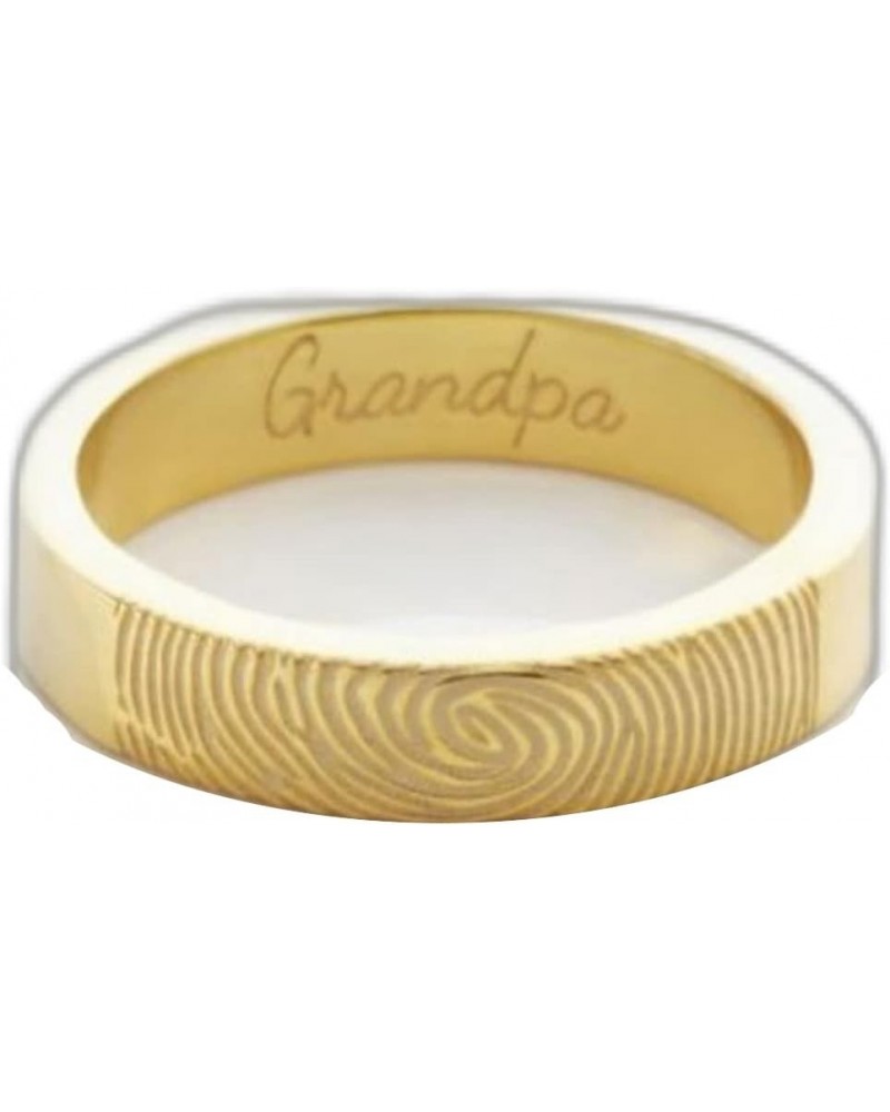 Personalized Actual Fingerprint Ring Couple Freindship Band Custom Handwriting Text Eternity Band Single Finger Ring 18k Gold...