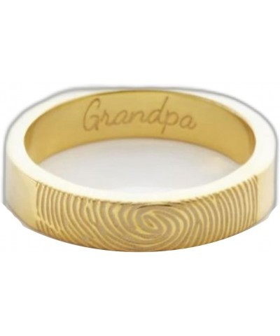 Personalized Actual Fingerprint Ring Couple Freindship Band Custom Handwriting Text Eternity Band Single Finger Ring 18k Gold...