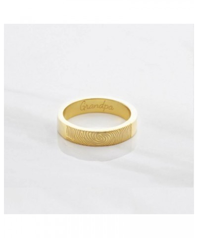 Personalized Actual Fingerprint Ring Couple Freindship Band Custom Handwriting Text Eternity Band Single Finger Ring 18k Gold...