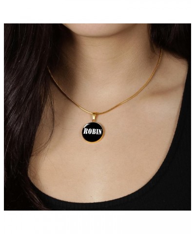 Robin v01w - 18k Gold Finished Luxury Necklace Personalized Name $32.88 Necklaces