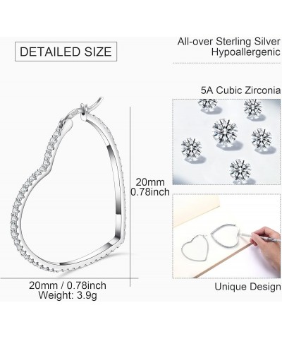 925 Sterling Silver Hoop Earrings For Women heart earrings hoop earrings for women Cubic Zirconia Earrings Hoops Ear Jewelry ...