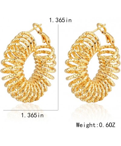 Vintage Boho 18K Golden Circle Round Hoop Earrings Stainless Steel Drop Earrings Jewelry for Women Girls(er006404) Style H $1...