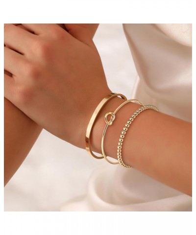 Gold Bangle Bracelets for Women Stack Twisted Bangle Cuff Bracelets Set for Women Trendy Love Knot Bangles Jewelry StyleA $11...