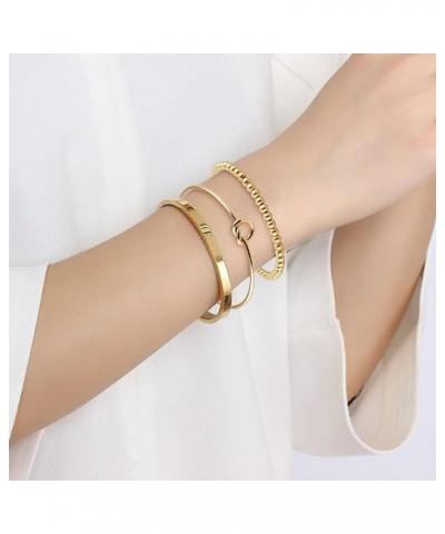 Gold Bangle Bracelets for Women Stack Twisted Bangle Cuff Bracelets Set for Women Trendy Love Knot Bangles Jewelry StyleA $11...