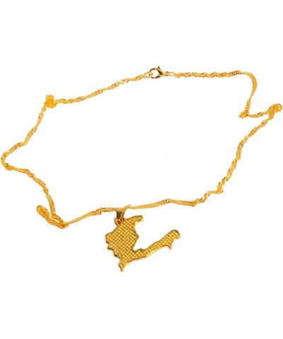 Fashion Unisex Country Country's Flag Map Gold Pendant Necklaces Haiti alloy $7.80 Necklaces