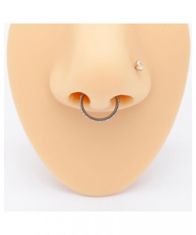 16G 20G F136 Titanium Nose Ring Hoop for Women, 6mm 8mm 10mm AB CZ and White Opal Septum Ring, Helix Cartilage Rook Earrings ...