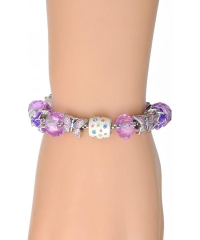 Silvertone Family Rock on AB Crystal Heart Purple Butterfly Bead Charm Bracelet, 7"+1" Extender Big Sister $32.90 Bracelets