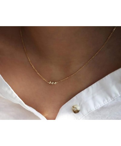 Dainty Cross Charm Pendant Necklaces,14K Gold Tiny Three Ball Necklace,Simple Fashion Jewelry for Women gold 3 ball $7.97 Nec...