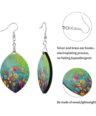 Stylish Custom Wooden Dangle Lightweight Drop/Leaf Earrings Copper Plated Silver Earring Multi 26 $7.55 Earrings