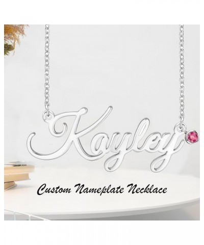 Personalized Name Necklace Custom Any Name Pendant S925 Sterling Silver Nameplate Jewelry Gifts for Women Friend Girlfriend D...