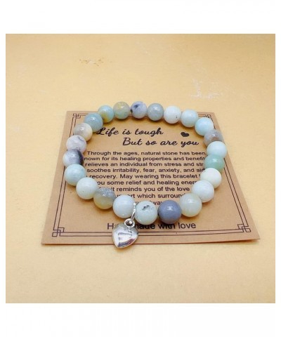 Get Well Soon Gifts -Natural Stone Healing Relaxation Bracelet,'Life is Tough But So are You' Inspirational Bracelet for Wome...