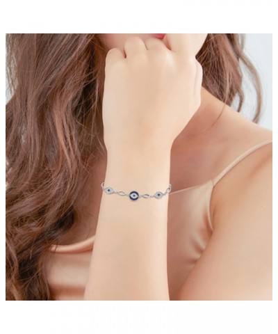 Evil Eye Ankle Bracelet for Women 925 Sterling Silver Bracelets Blue Eye Adjustable Charm Jewelry Gift for Teen Girls evil ey...