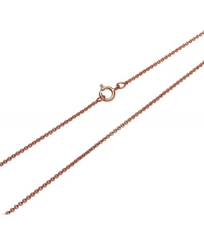 Sterling Silver, Yellow Gold or Rose Gold Flashed .925 Silver 1mm Thin Cable Rolo Chain Necklace for Women Girls Men, 14-36 I...