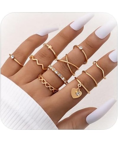 4 PCS Emerald Rings for Women Vintage Emerald Crystal Finger Ring Joint Knuckle Rings Set Gold Silver Stackable Emerald Green...