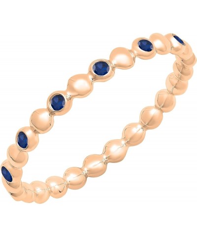 Round Gemstone Beaded Ladies Wedding Band | Available in 10K/14K/18K Gold blue sapphire in 14K rose gold $100.74 Bracelets