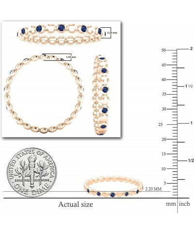 Round Gemstone Beaded Ladies Wedding Band | Available in 10K/14K/18K Gold blue sapphire in 14K rose gold $100.74 Bracelets