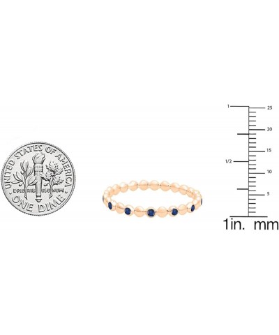 Round Gemstone Beaded Ladies Wedding Band | Available in 10K/14K/18K Gold blue sapphire in 14K rose gold $100.74 Bracelets