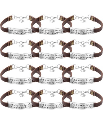 6 12 PCS Confirmation Christian Gifts for Women Jesus Religious Leather Bracelets for Teen Women Vintage Bracelet for Christa...