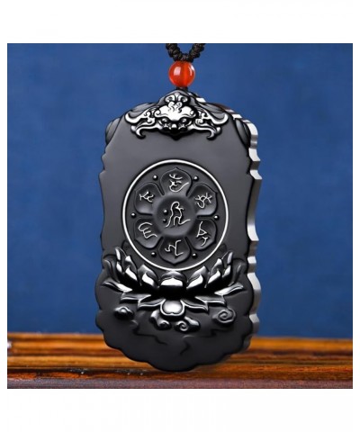 Pure natural Hotan mo Jade fine carving the Double-sided carving Frosting Fine polishing Pendant Necklace Samantabhadra (Wort...