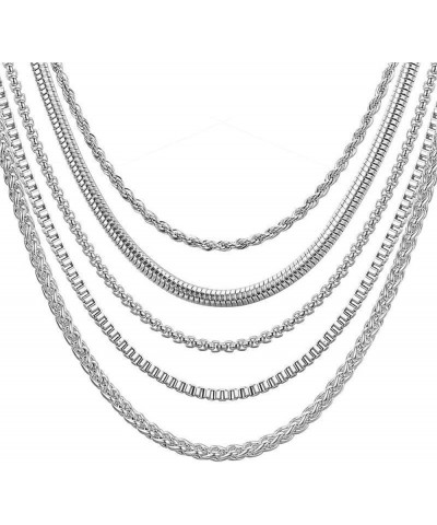 5 PCS Stainless Steel Necklace with gold and steel chain length 23.6 inches Steel color $10.39 Necklaces