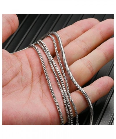 5 PCS Stainless Steel Necklace with gold and steel chain length 23.6 inches Steel color $10.39 Necklaces