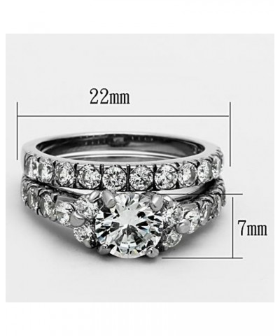 His and Her Stainless Steel 2.50 Carat Cubic Zirconia Bridal Set and Men's Titanium Wedding Band Women's Size 10 Men's Size 0...