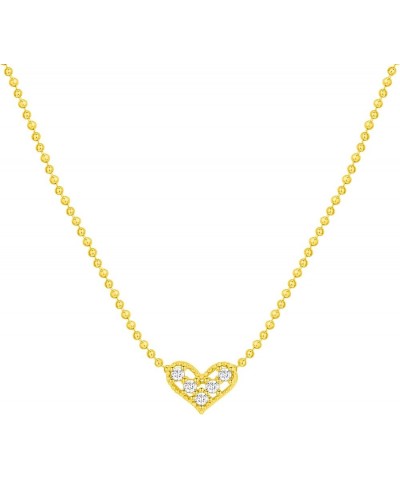 Heart Necklace for Women, Love Cute 18K Gold Plated Cubic Zirconia Heart Necklace Trendy Dainty Gold Pendant Necklace Jewelry...