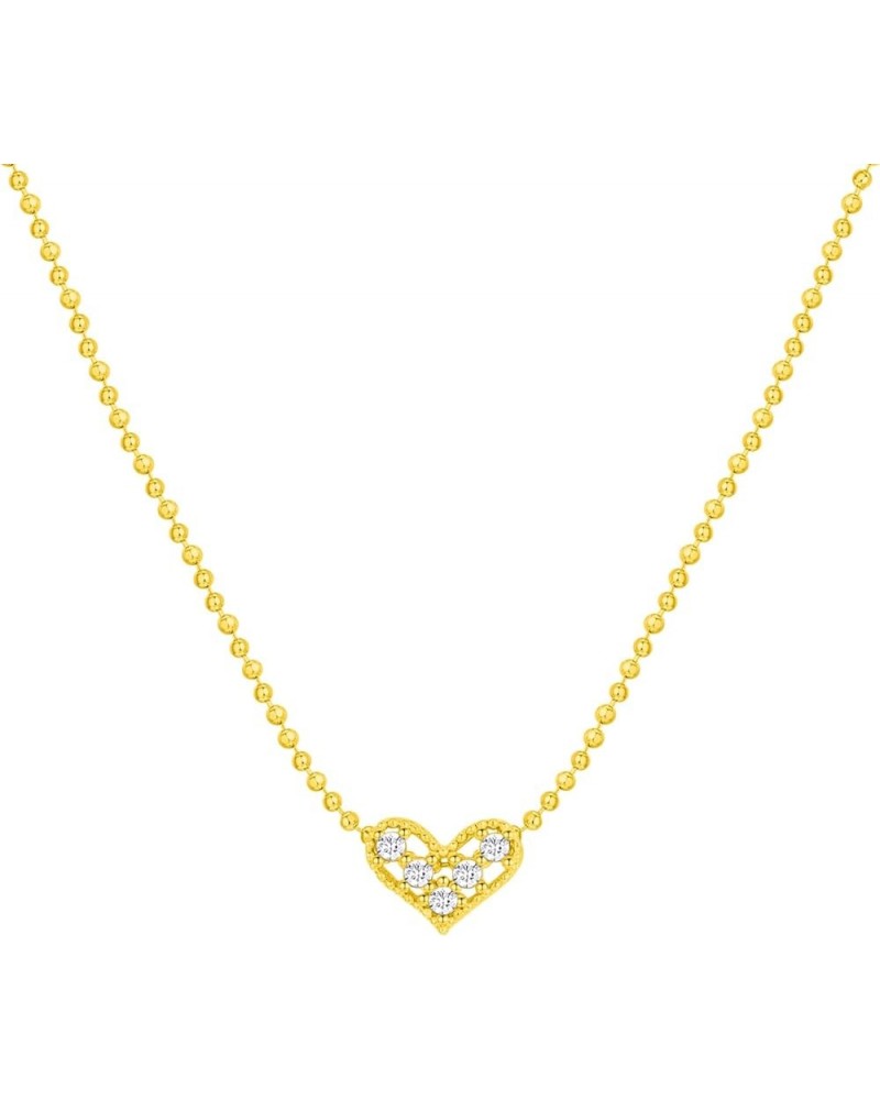 Heart Necklace for Women, Love Cute 18K Gold Plated Cubic Zirconia Heart Necklace Trendy Dainty Gold Pendant Necklace Jewelry...