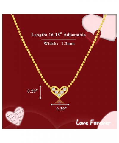 Heart Necklace for Women, Love Cute 18K Gold Plated Cubic Zirconia Heart Necklace Trendy Dainty Gold Pendant Necklace Jewelry...