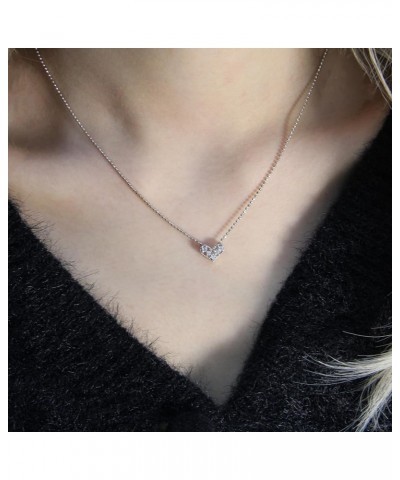 Heart Necklace for Women, Love Cute 18K Gold Plated Cubic Zirconia Heart Necklace Trendy Dainty Gold Pendant Necklace Jewelry...